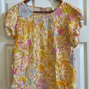 Cynthia Rowley Floral Top with Pink and Yellow